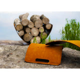 Accessories - Fire Pit Art Wings Of Flight - Artisan Log Rack (WOF) - side view