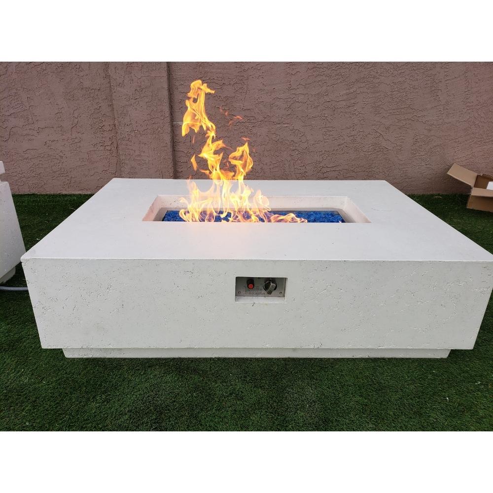 Firegear Sanctuary 56&quot; Rectangular Concrete Gas Fire Pit Table in Arctic