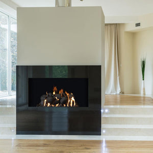 Gas Fireplace with Cannon Balls