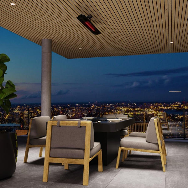 Heatscope Pure 3000W Electric Patio Heater Ceiling Mounted in Rooftop Deck