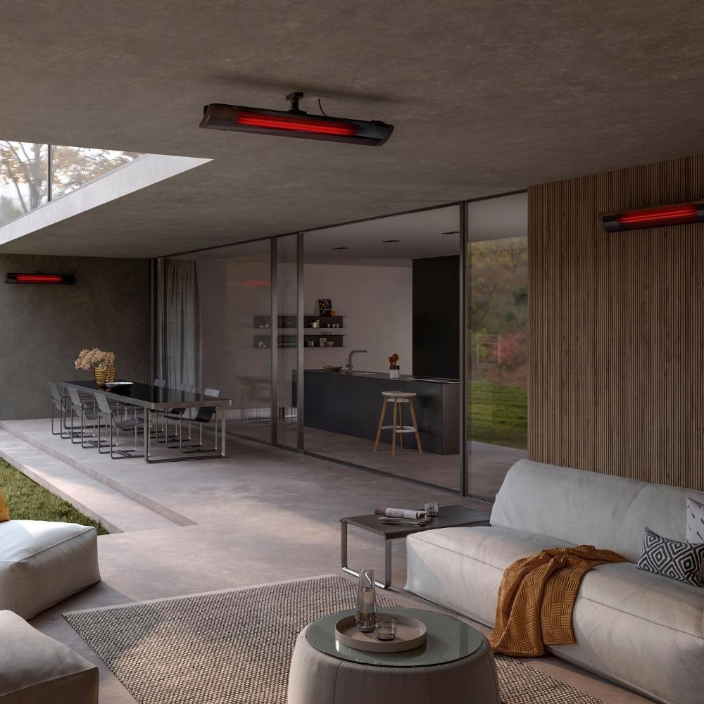 Heatscope Pure 3000W Electric Patio Heaters in Outdoor Living Area
