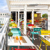 Heatscope Spot White Electric Heaters in Restaurant