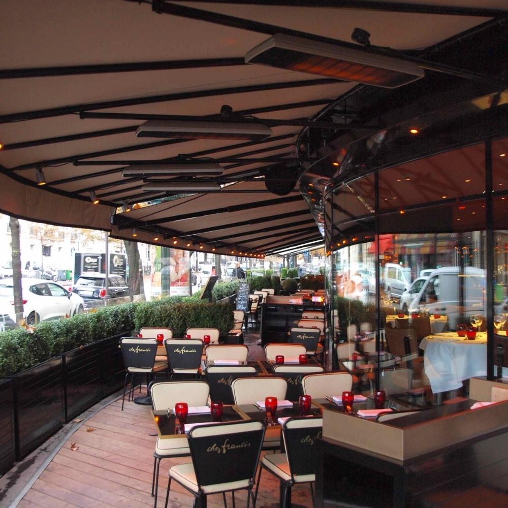 Heatscope Spot Black Electric Heaters in Restaurant