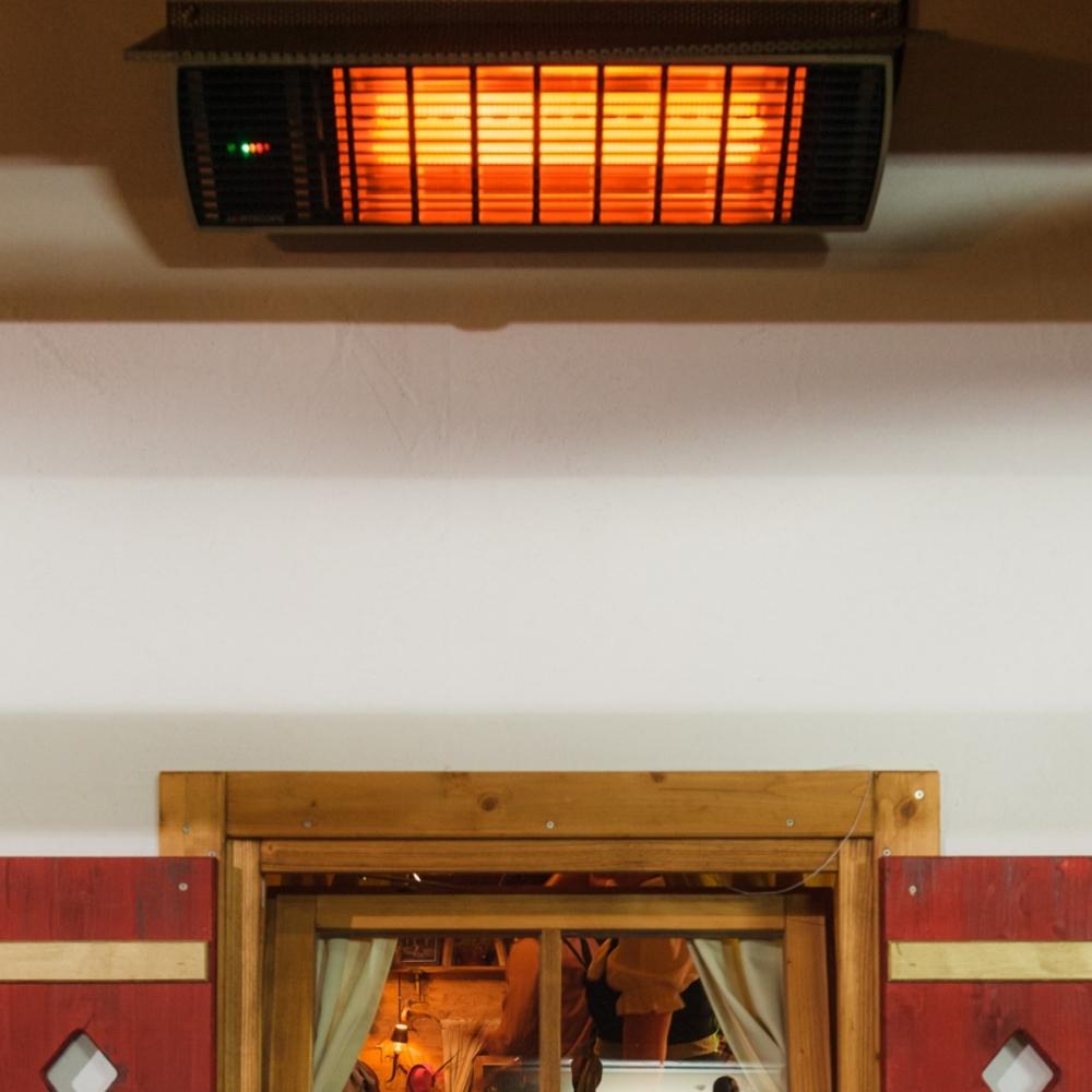 Heatscope Spot 35" Black Electric Heater with Optional Weathershield