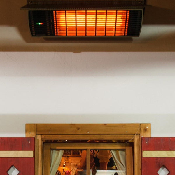 Heatscope Spot 35" Black Electric Heater with Optional Weathershield