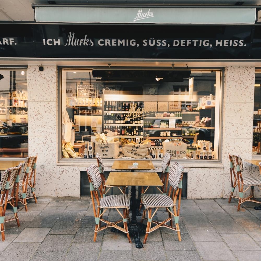 Heatscope Vision 65&quot; Black Electric Heaters in Restaurant Dining Area