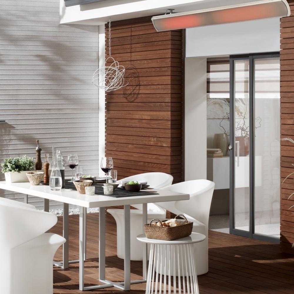 Heatscope Vision 65&quot; White Electric Heater in Outdoor Patio