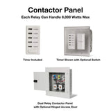 Contactor panel Can Handle 6,000 Watts Max - angle view