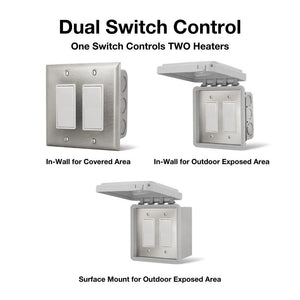 Dual Switch Control Controls 2 Heaters