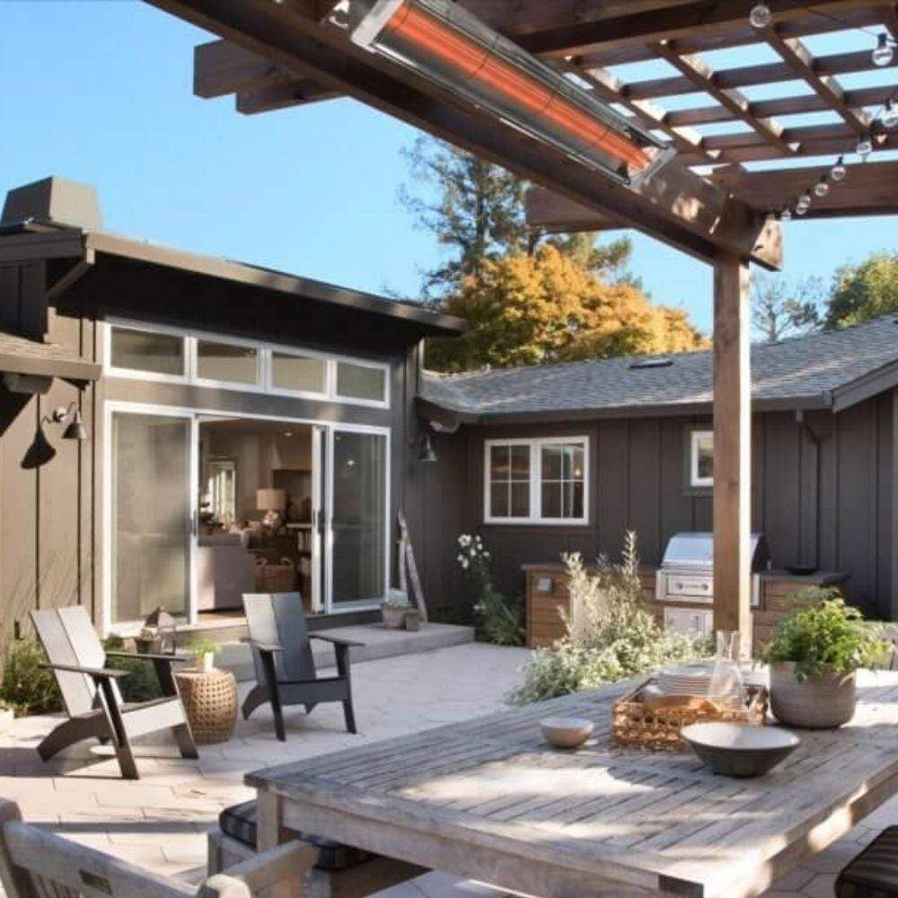 Infratech CD Series 61&quot; 6000W Dual Element Infrared Electric Heater in Outdoor setting