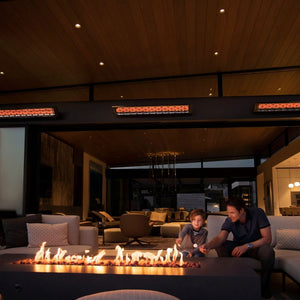 infratech cd electric patio heater wall mounted in patio with fire pits