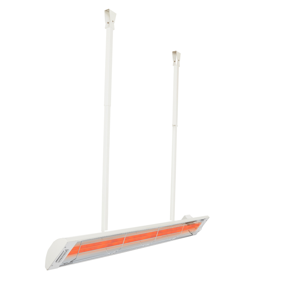 Infratech White Drop Pole Mounting Kit Rotated 45 degrees
