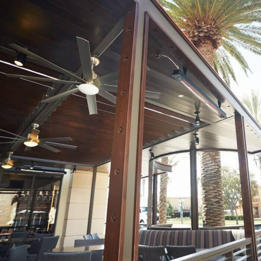 Infratech SL Series 42&quot; Single Element Infrared Electric Heater in Restaurant Al Fresco Dining
