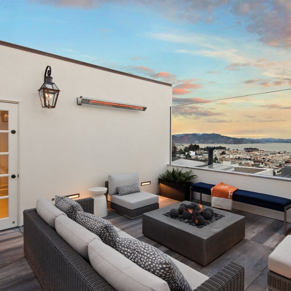 infratech sl 63" electric patio heater at a roofdeck - feature detail