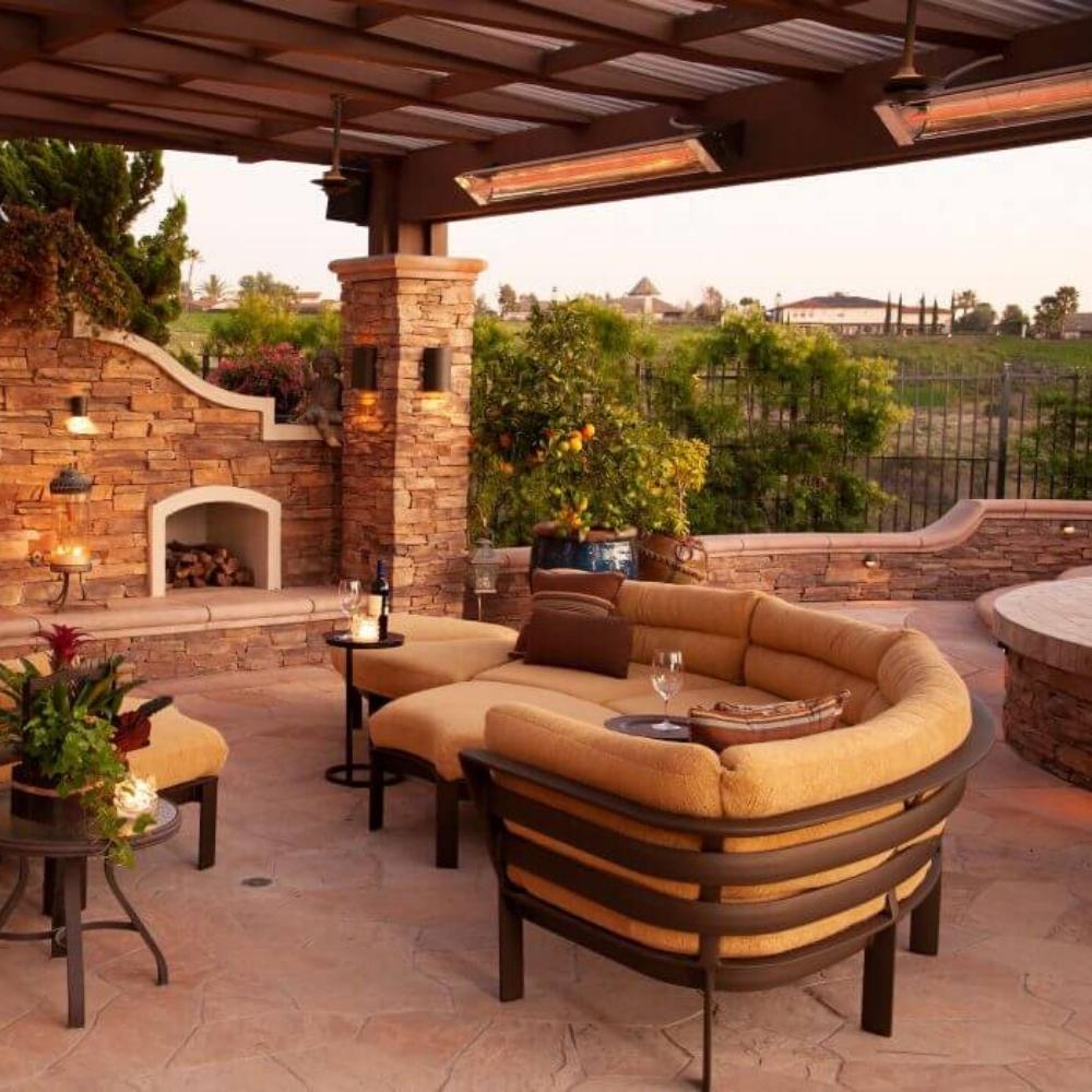 Infratech W Series Wall Mounted Electric Heaters in Outdoor Patio - installation view
