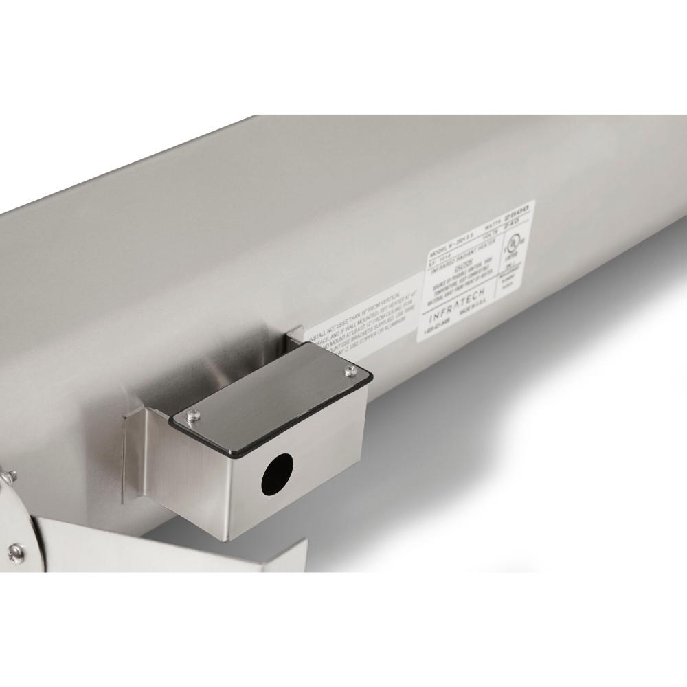 Infratech W Series Single Element Stainless Steel Electric Heater Back - angle view