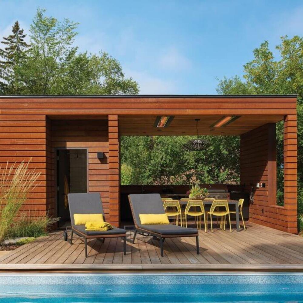 Infratech W Series Electric Heaters Flush Mounted in Poolside Gazebo