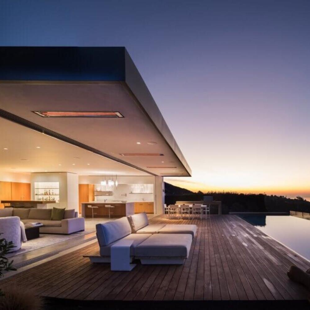 Infratech W Series Electric Heaters Flush Mounted in Outdoor Area