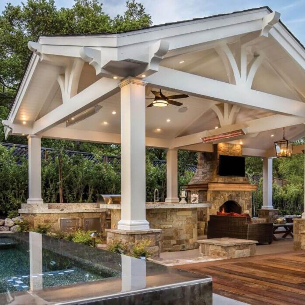 Infratech W Series Electric Heaters Wall Mounted in Outdoor Living Room