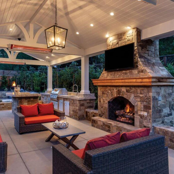 Infratech W Series Electric Heaters Wall Mounted in Outdoor Living Room - lifestyle view