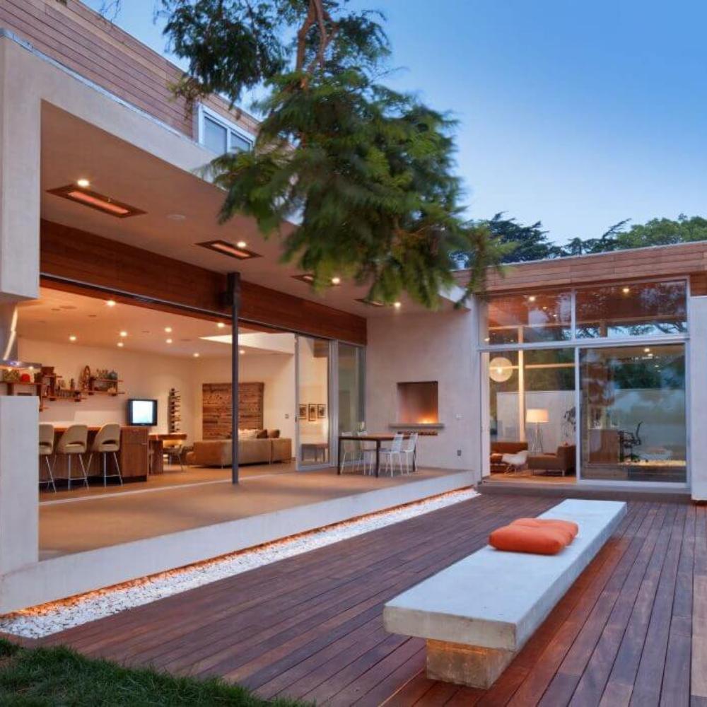 Infratech WD Series 33&quot; Heaters Flush Mounted in the Backyard