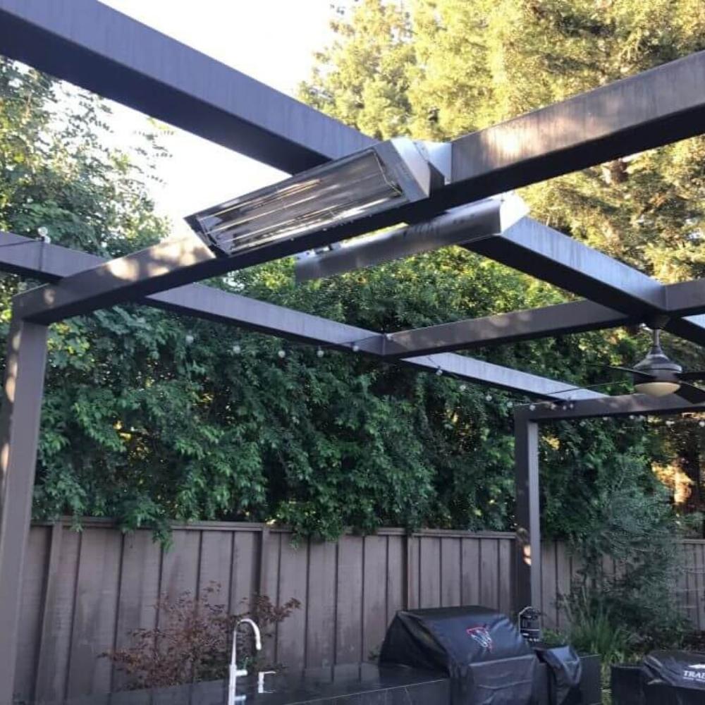Infratech WD Series 33" Heaters Wall Mounted in the Backyard