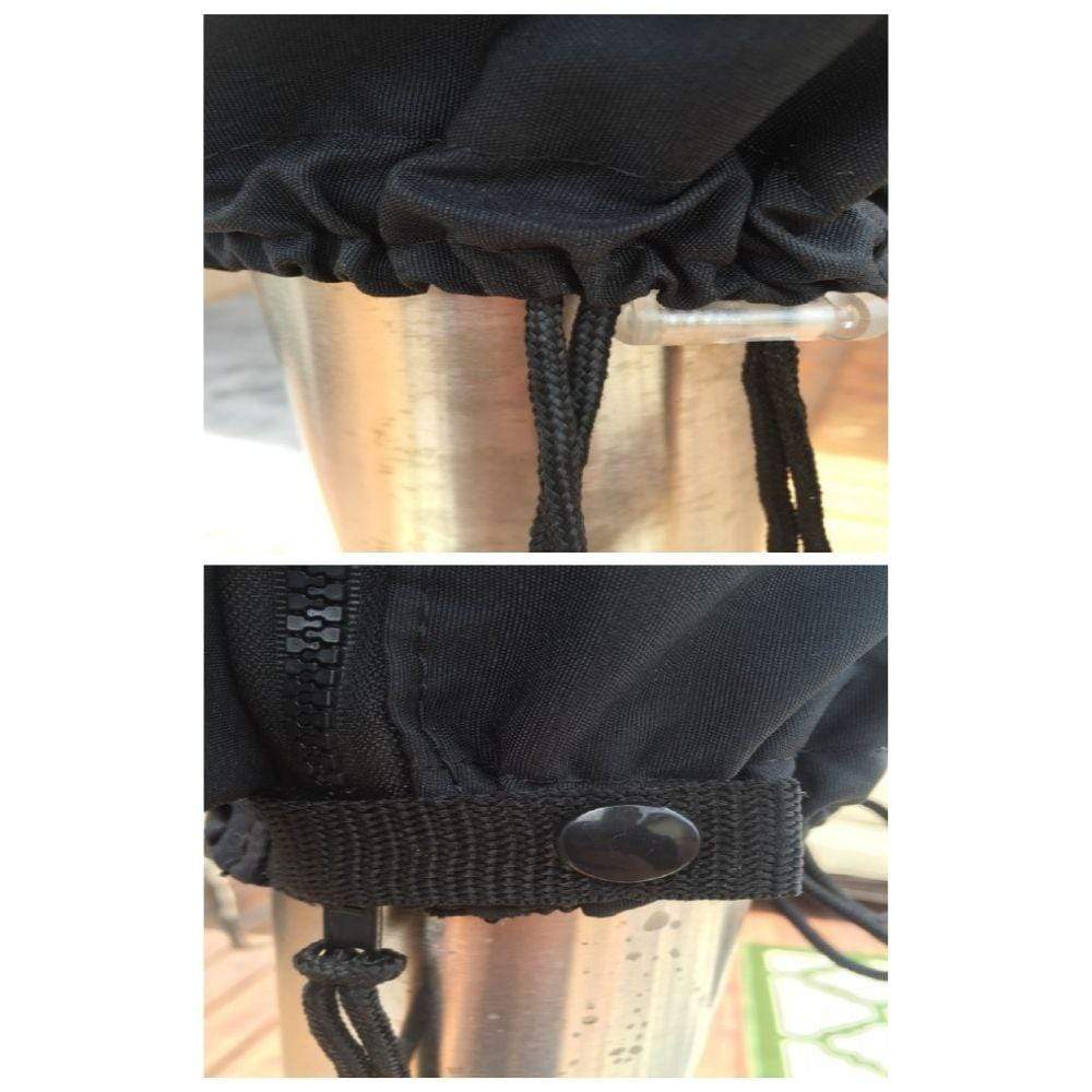 IR Energy evenGLO Dome Cover Secured on Heater with Zipper, Cord, and Button