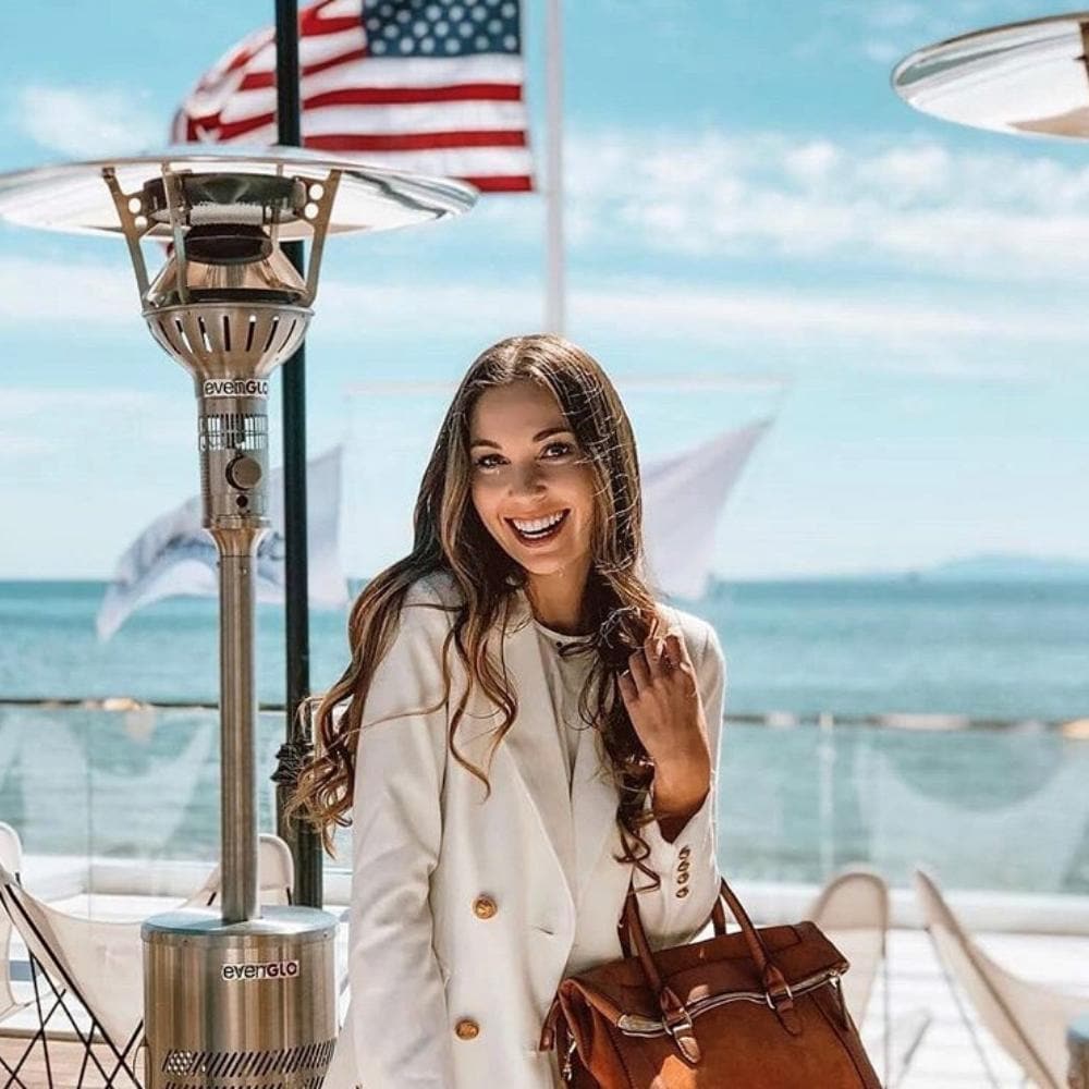 IR Energy evenGLO GA201M2 Stainless Steel Portable Propane Heater with Wheels