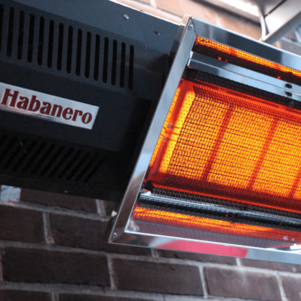 IR Energy Habanero Black Gas Patio Heater Triple Surface Burner - installation view