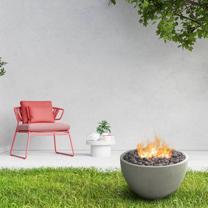 Modern Blaze 36-Inch Round Granite Concrete Fire Bowl in the garden