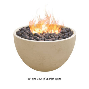 36" cream white fire bowl