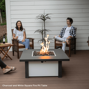 Modern Blaze 36-Inch Square Fire Pit Table in patio