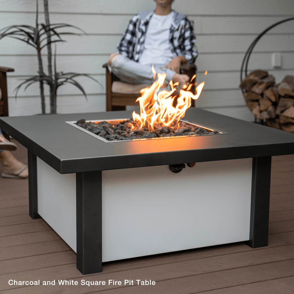 Modern Blaze 36 Inch Square Propane Fire Pit Table Patio Fever
