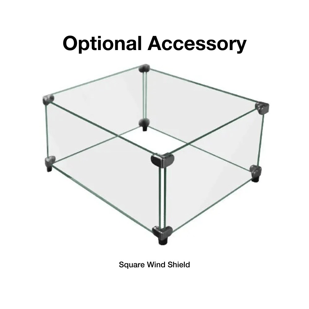 optional square wind shield for fire pits