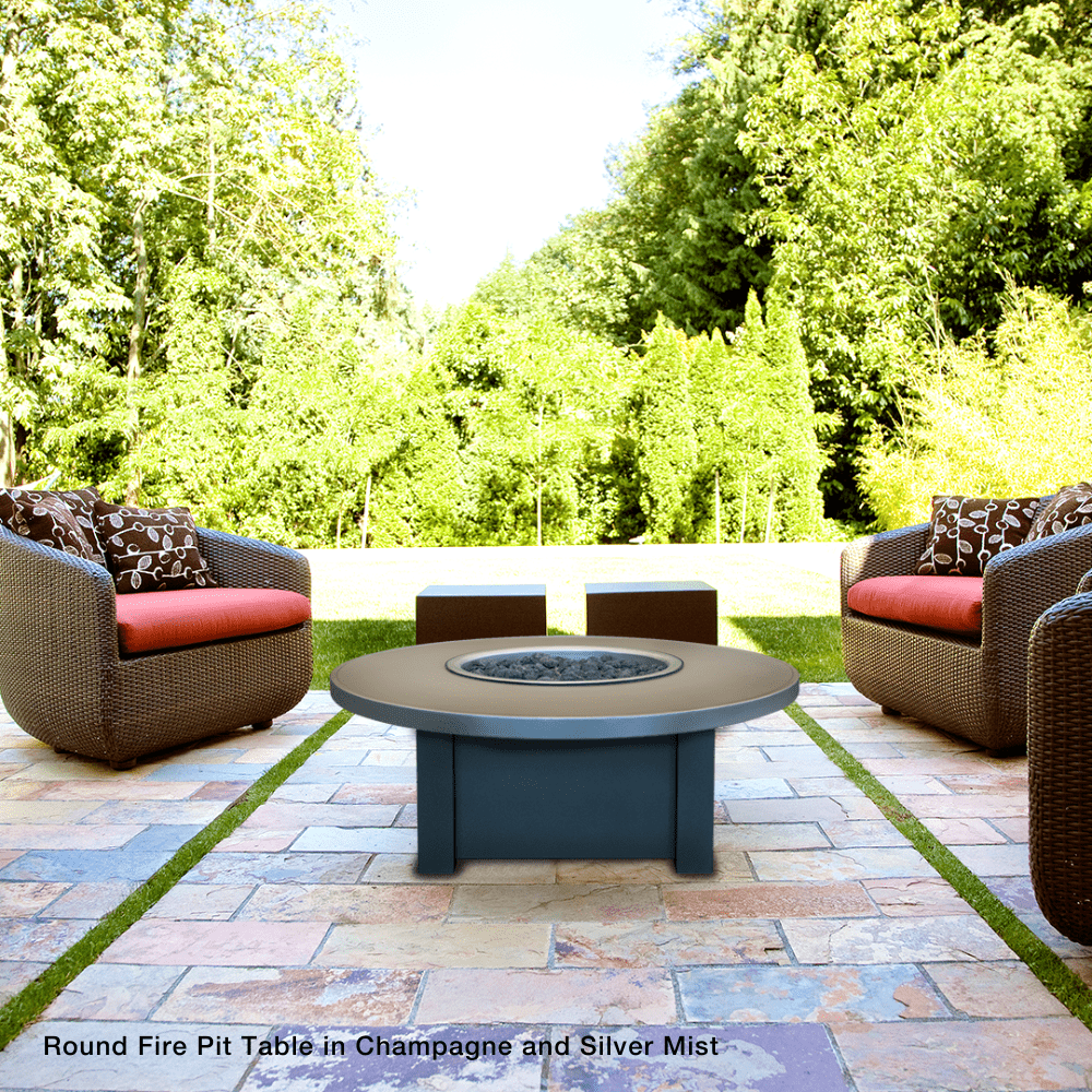 Modern Blaze 42 Inch Round Propane Fire Pit Table Patio Fever