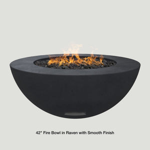 Modern Blaze 42-Inch Round Gas Fire Bowl in Raven With Smooth Finish