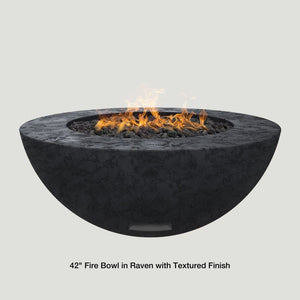 Modern Blaze 42-Inch Round Gas Fire Bowl in Raven With Textured Finish