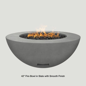 Modern Blaze 42-Inch Round Gas Fire Bowl in Slate With Smooth Finish