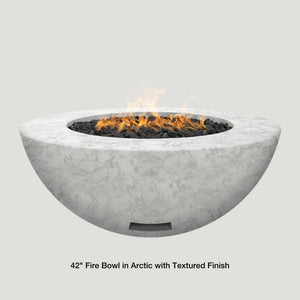 Modern Blaze 42-Inch Round Gas Fire Bowl in Arctic With Textured Finish