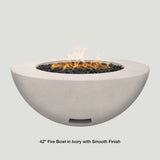 Modern Blaze 42-Inch Round Gas Fire Bowl in Ivory With Smooth Finish - alternate view