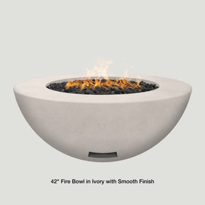 Modern Blaze 42-Inch Round Gas Fire Bowl in Ivory With Smooth Finish
