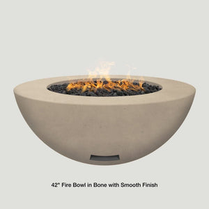 Modern Blaze 42-Inch Round Gas Fire Bowl in Bone With Smooth Finish