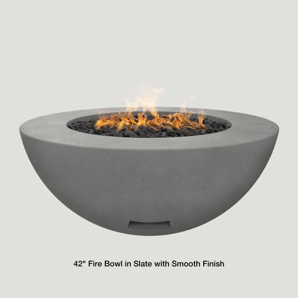 Modern Blaze 42-Inch Round Gas Fire Bowl in Slate With Smooth Finish - angle view