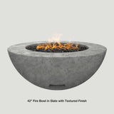 Modern Blaze 42-Inch Round Gas Fire Bowl in Slate With Textured Finish - angle view