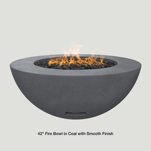 Modern Blaze 42-Inch Round Gas Fire Bowl in Coal With Smooth Finish