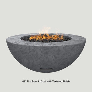 Modern Blaze 42-Inch Round Gas Fire Bowl in Coal With Textured Finish