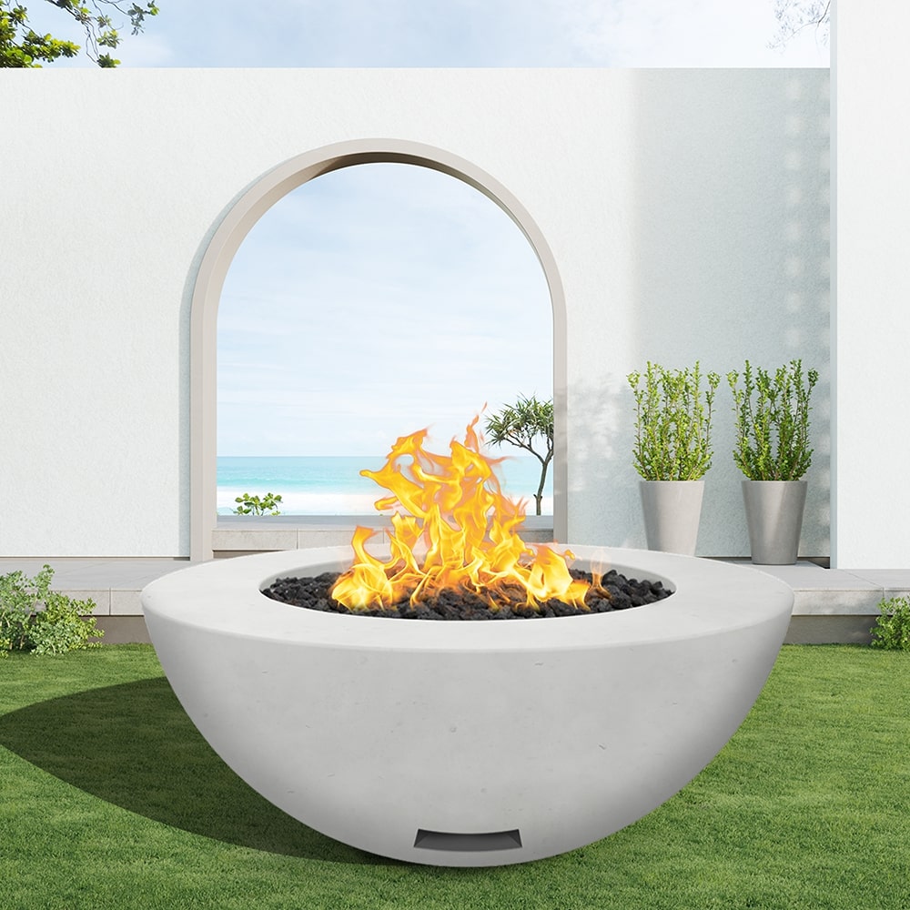 Modern Blaze 48-Inch Round Arctic Concrete Fire Bowl