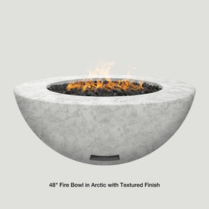 Modern Blaze 48-Inch Round Gas Fire Bowl in Arctic With Textured Finish