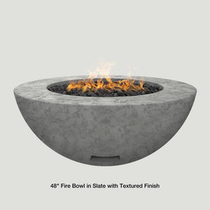 Modern Blaze 48-Inch Round Gas Fire Bowl in Slate With Textured Finish