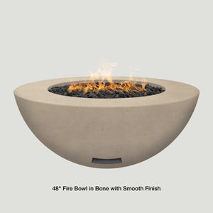 Modern Blaze 48-Inch Round Gas Fire Bowl in Bone With Smooth Finish